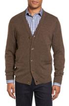 Men's Nordstrom Men's Shop Cashmere Button Front Cardigan - Brown