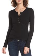 Women's Free People Fatema Ribbed Henley - Black