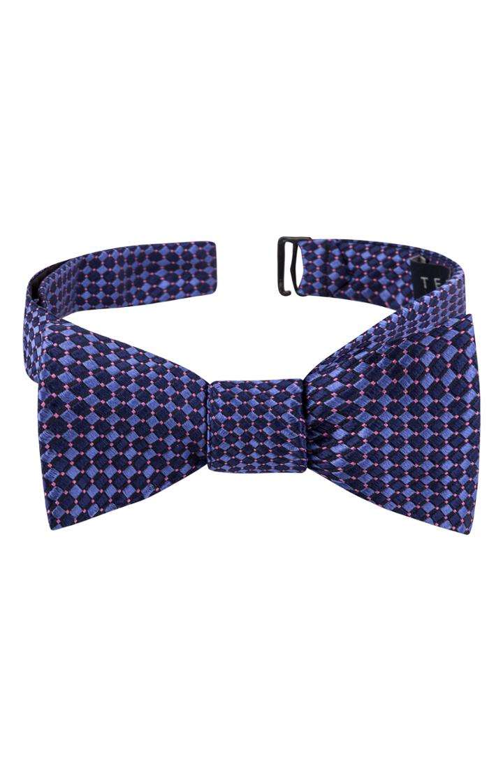 Men's Ted Baker London Dot Print Silk Bow Tie, Size - Blue