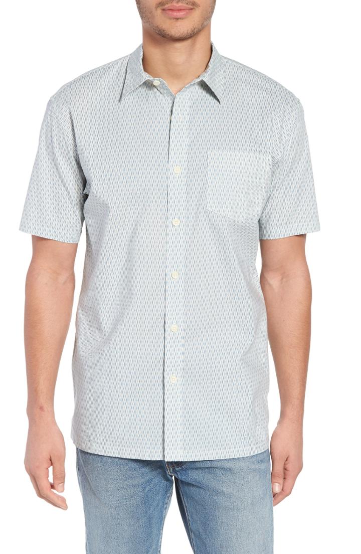 Men's Pendleton Fit Print Short Sleeve Sport Shirt