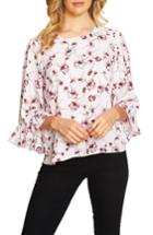 Women's Cece Natasha Floral Ruffle Top, Size - Pink