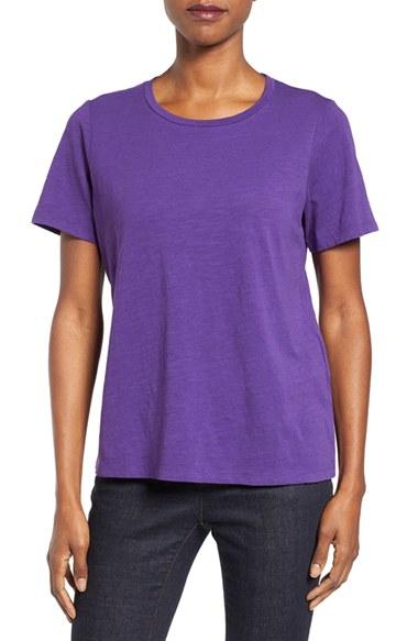 Women's Eileen Fisher Slub Cotton Jersey Tee - Purple