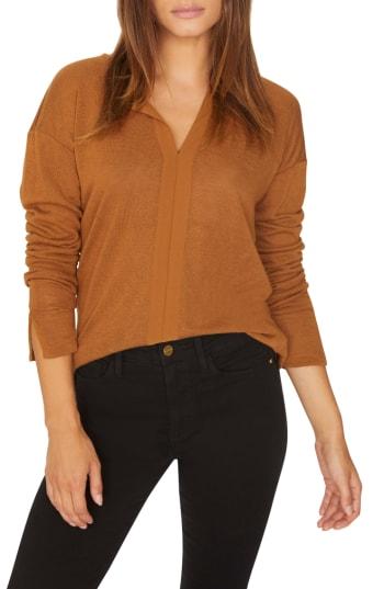 Women's Sanctuary Sienna Woven Trim Top - Brown