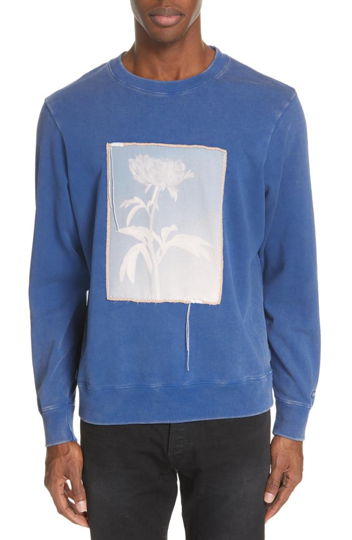 Men's Ovadia & Sons Floral Print Crewneck - Blue