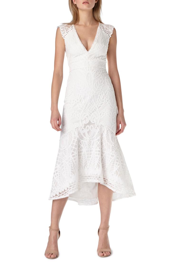 Women's Ml Monique Lhuillier Embroidered Mesh Mermaid Dress