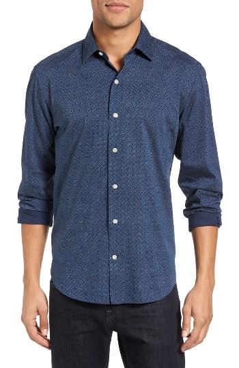 Men's Culturata Print Sport Shirt - Blue