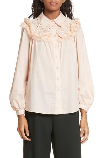 Women's See By Chloe Ruffle Shirt Us / 34 Fr - Beige