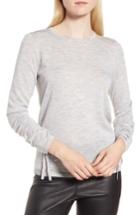 Women's Nordstrom Signature Cashmere Ruched Sleeve Pullover - Grey