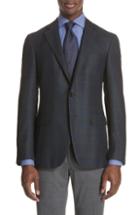 Men's Canali Classic Fit Plaid Silk & Wool Sport Coat Us / 50 Eu S - Grey