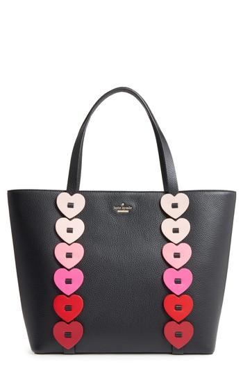 Kate Spade New York Yours Truly - Ombre Heart Leather Tote - Black