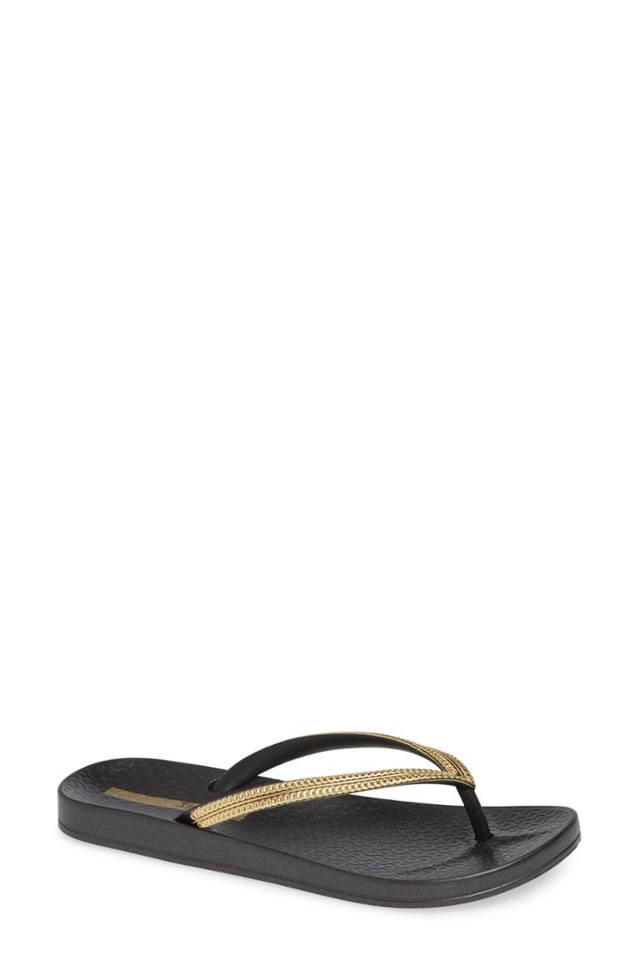 Women's Ipanema Ana Metallic Flip Flop M - Black
