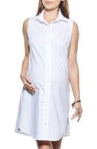 Women's Imanimo Button Down Maternity Shirtdress - White