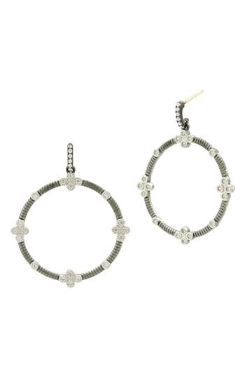 Women's Freida Rothman Four-clover Point Frontal Hoop Earrings