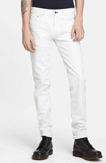Blk Dnm 'jeans 5' Slim Straight Leg Coated Denim Jeans (natural White) White