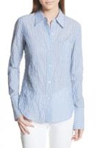 Women's Theory Classic Button Down Shirt, Size - Blue