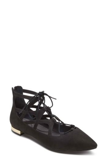 Women's Rockport Total Motion Adelyn Ghillie Flat M - Black
