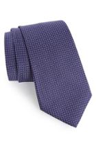 Men's Calibrate Grid Woven Silk Tie, Size - Purple