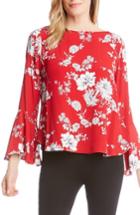 Women's Karen Kane Bouquet Print Bell Sleeve Top - Red