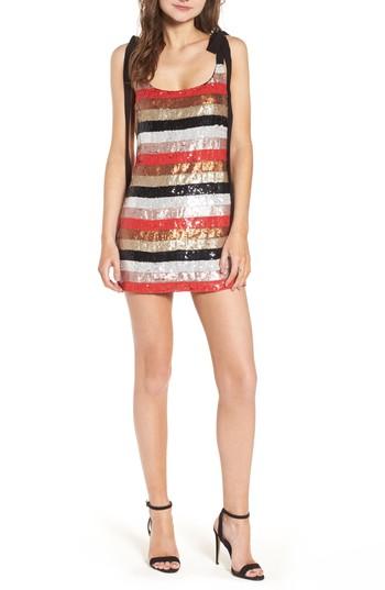 Women's Nbd Suri Sequin Minidress - Red