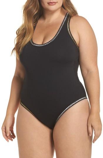 Women's La Blanca Threading Crossback One-piece Swimsuit - Black
