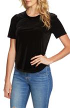 Women's 1.state Puff Sleeve Velvet Top, Size - Black