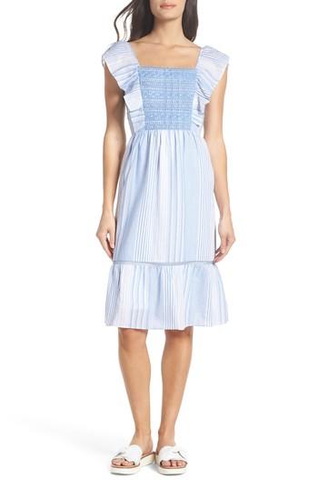 Women's Heartloom Spencer Stripe Ruffle & Lace Sundress - Blue