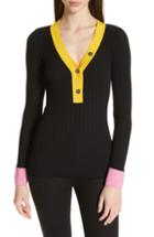 Women's N Degree21 Color Trim Ribbed Top Us / 42 It - Black