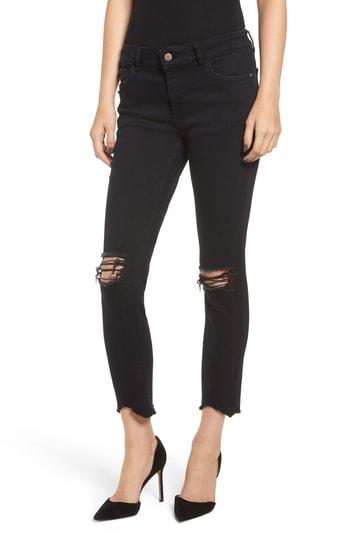 Women's Dl1961 Florence Instasculpt Ripped Crop Skinny Jeans - Black