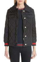 Women's Gucci Ruffle Trim Quilted Caban