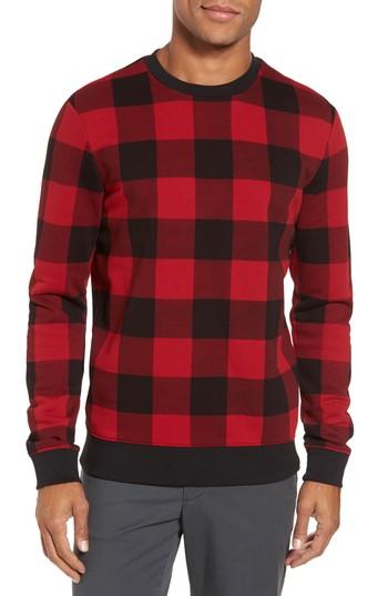 Men's Boss Skubic Check Slim Fit Sweater - Red