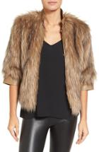 Women's Love Token Faux Fur Jacket - Beige