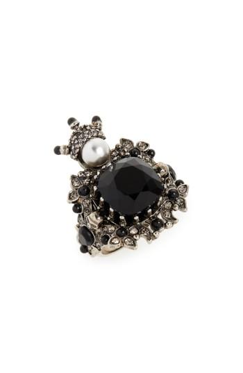 Men's Alexander Mcqueen House Of Skull Brass Ring