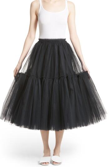 Women's Molly Goddard Gathered Tulle Skirt Us / 12 Uk - Black