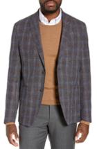 Men's Ted Baker London Kyle Trim Fit Plaid Wool Blend Sport Coat R - Red