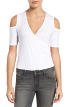 Women's Trouve Surplice Cold Shoulder Bodysuit, Size - White