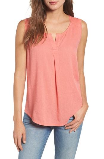 Women's Caslon Mixed Media Tank - Coral