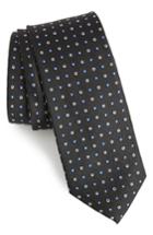 Men's 1901 Ladrido Dot Silk Skinny Tie, Size - Black