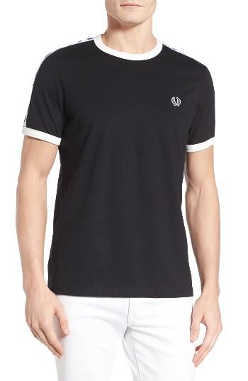 Men's Fred Perry Extra Trim Fit Cotton Ringer T-shirt - Black