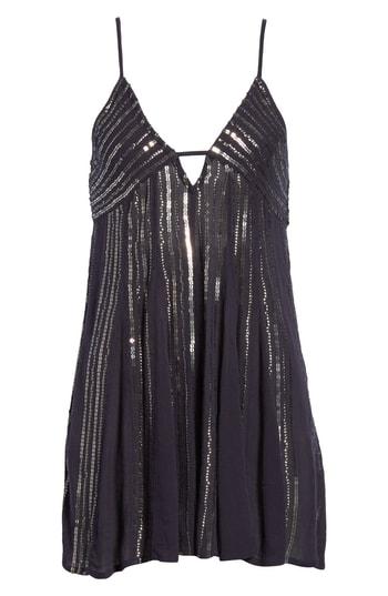 Women's Free People Here She Is Embellished Swing Minidress