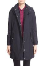 Women's Burberry Hartlington Hooded Cotton Blend Parka - Blue