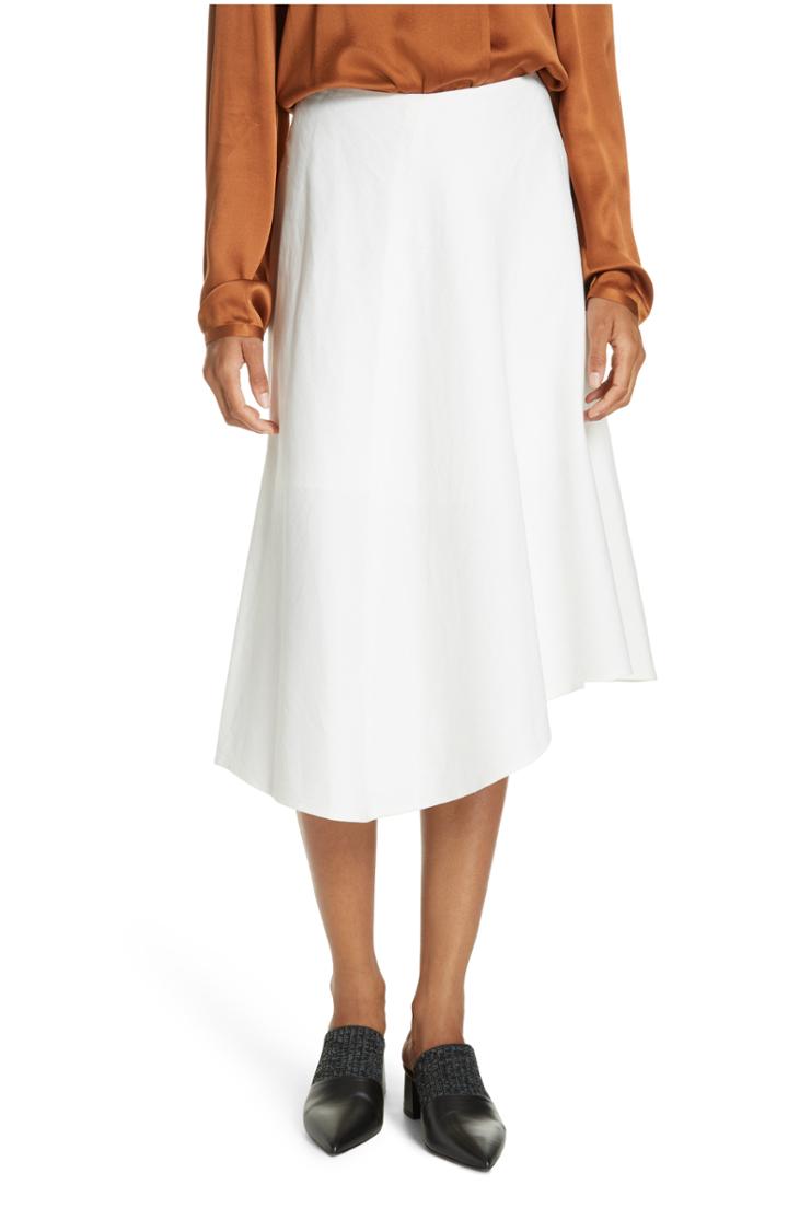 Women's Vince Asymmetric Hem Linen & Cotton Skirt