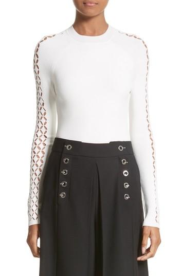 Women's Alexander Wang Open Knit Sleeve Top - White