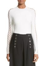 Women's Alexander Wang Open Knit Sleeve Top - White