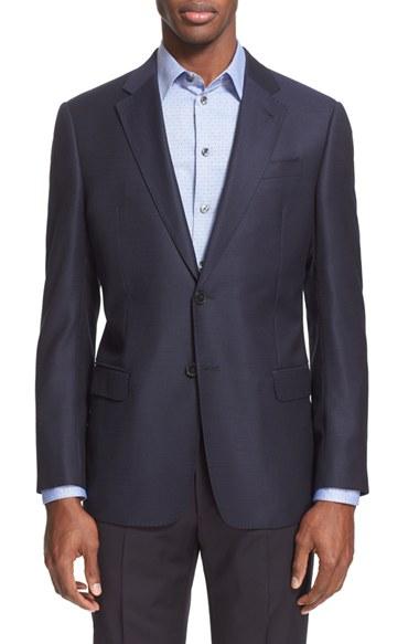 Men's Armani Collezioni G-line Trim Fit Wool Blazer R Eu - Blue