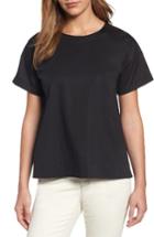 Women's Eileen Fisher Stretch Organic Cotton Top, Size - Black