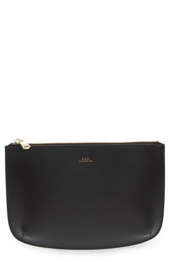 A.p.c. Sarah Leather Clutch - Black
