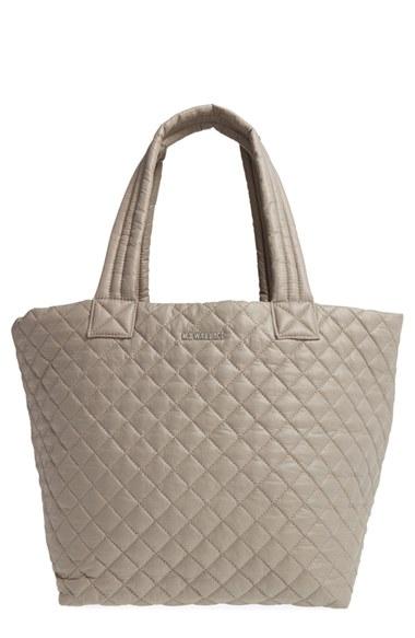 Mz Wallace 'medium Metro' Quilted Oxford Nylon Tote - Grey