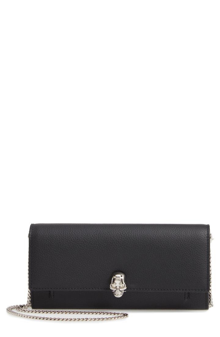 Women's Alexander Mcqueen Skull Wallet On A Chain - Black