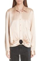 Women's Martine Rose Ring Silk Shirt - Beige