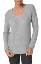 Women's Nydj Sequin Scoop Neck Sweater - Grey